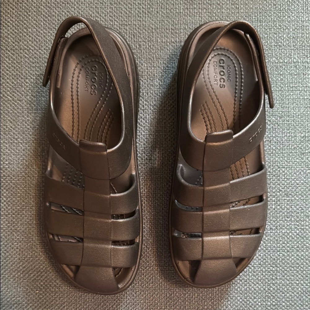 CROCS black Strappy Sandals